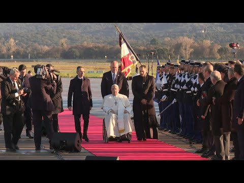 Pope arrives in Corsica for first-ever visit to the French island | AFP