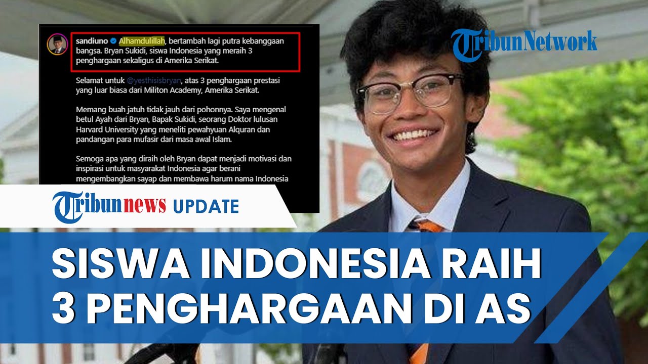 Sosok Bryan Sukidi, Siswa Indonesia Raih Penghargaan Bakat Luar Biasa di AS, Sandiaga: Alhamdulillah