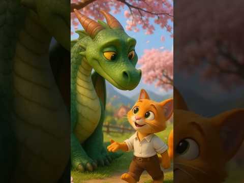 the cat and dragon#cat #cats #dragon #cute #funny #viral #animation#shorts #short #ai #art #youtube