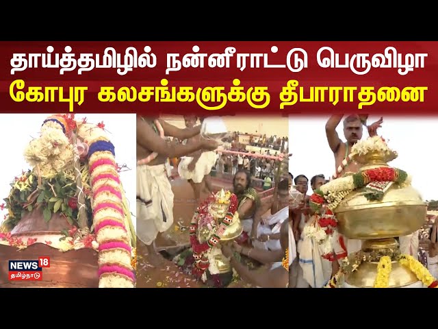 Tiruchendur Murugan Temple Kumbabhishekam | குடமுழுக்கு நடைபெற்ற கோபுர கலசங்களுக்கு தீபாராதனை