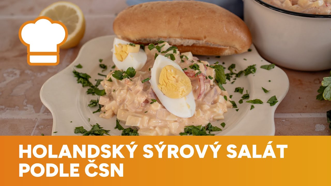 Připomeňte si skvělý svačinový salát ze sýru, salámu a vajec připravený podle ČSN