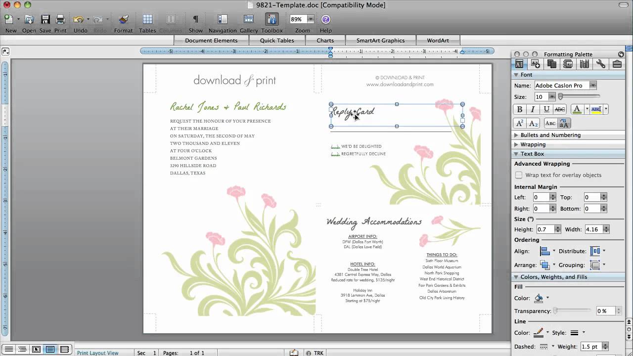 How To Make Wedding Invitation Using Microsoft Word