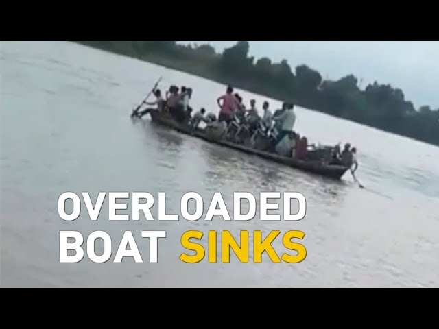 Caught on camera: Overloaded boat with 29 passengers sinks..