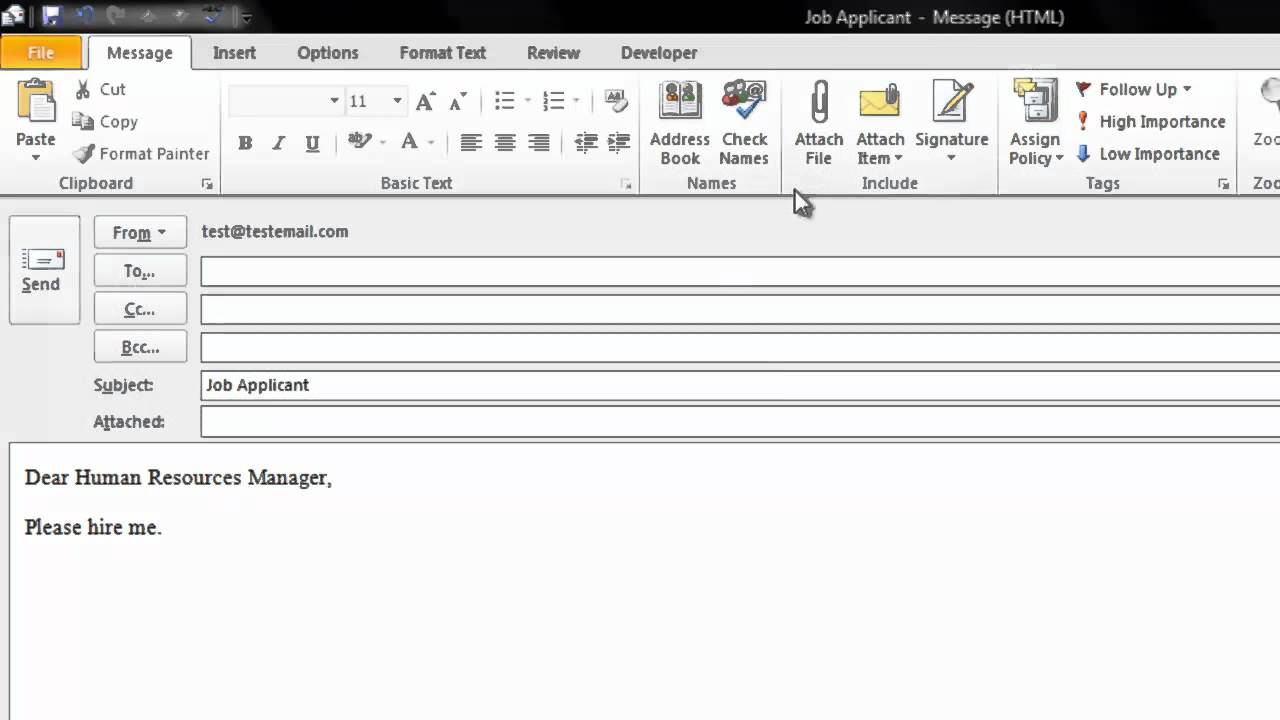 How To Create An Email Template in Microsoft Outlook 2010 YouTube