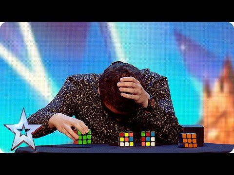 Watch Flavian solve three Rubik’s Cubes…BLINDFOLDED! | Britain’s Got More Talent 2016