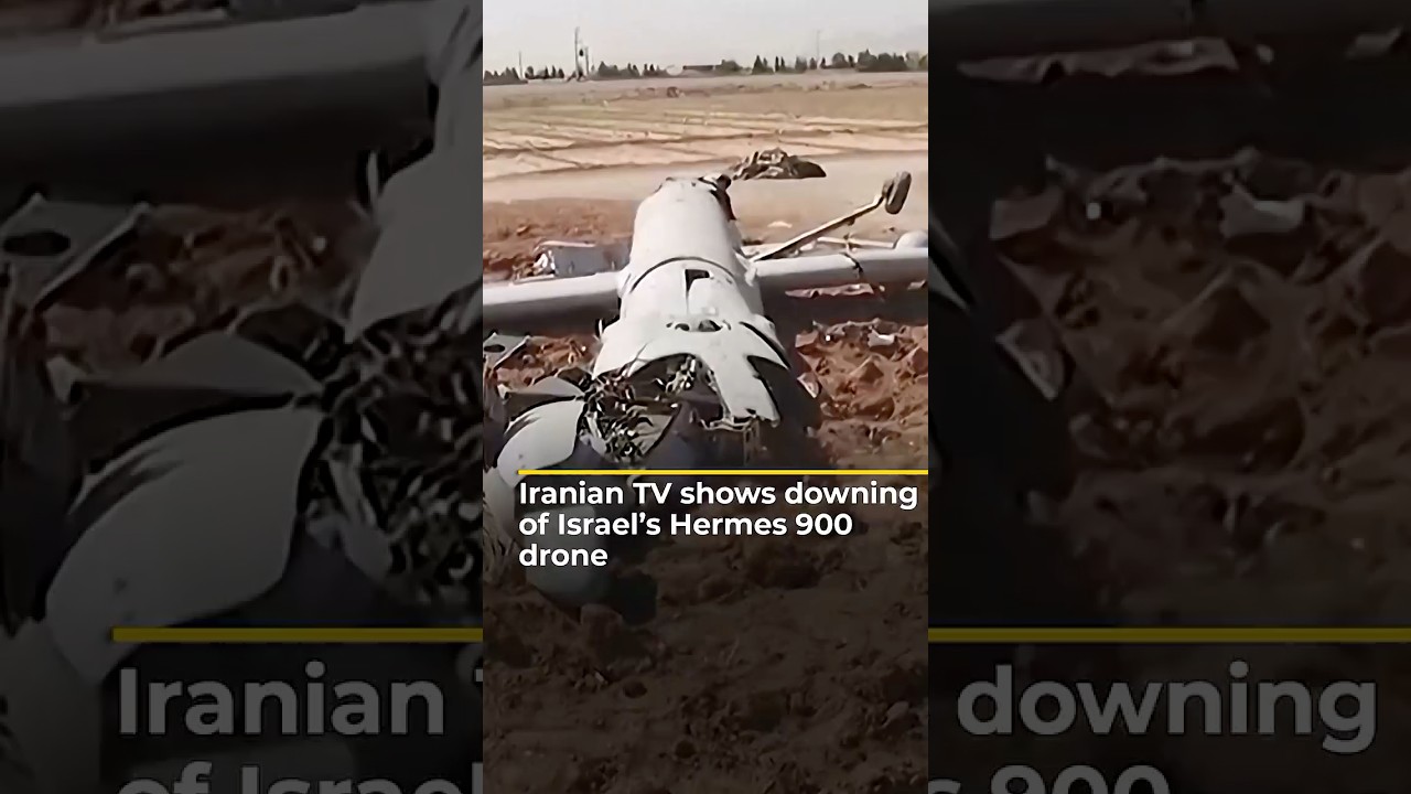 Iranian TV shows downing of Israel’s Hermes 900 drone | AJ #shorts