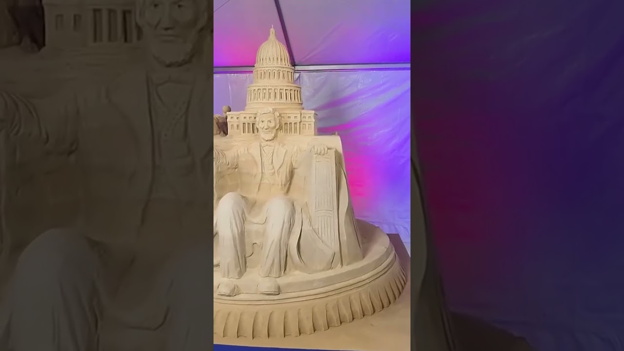 SAND-SPANGLED BANNER: See this giant 11,000 pound sand sculpture #shorts #news #viral