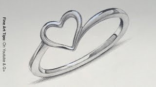  איך לצייר טבעת עם לב