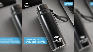 Pratinjau video produk One Two Cups Botol Minum Termos Air Panas Dingin Stainless Steel 800ml - HD-688