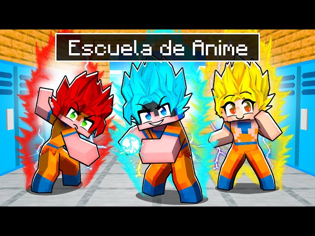 Nos Convertimos en GOKU en la ESCUELA de ANIME en Minecraft