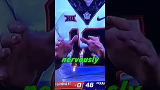 Bro was SHOOK when he entered the game 😰🔥 #oklahomastate #whathappened #cfb