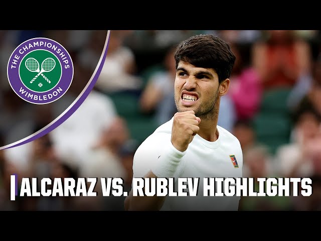 No. 2 Carlos Alcaraz vs. No. 14 Andrey Rublev FULL HIGHLIGHTS | 2025 Wimbledon