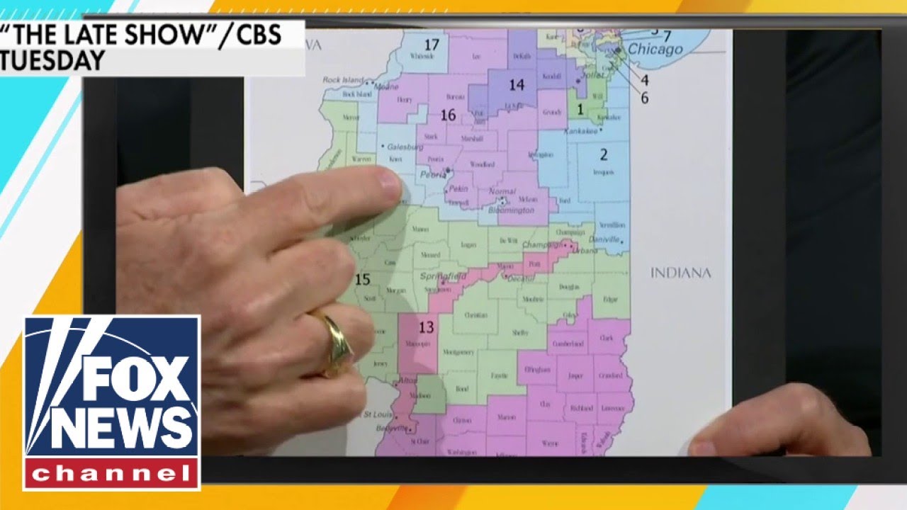 Stephen Colbert confronts Illinois governor on bizarre district map
