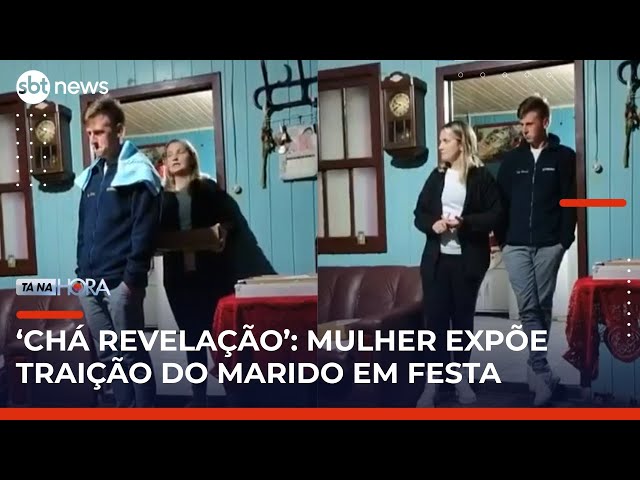 ‘Chá revelação’: mulher expõe traição do marido em festa no RS | #TanaHora