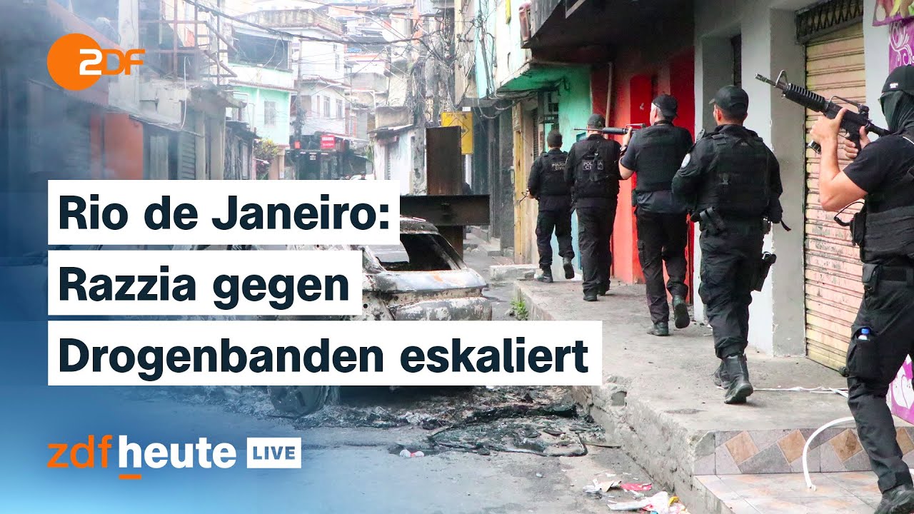Mindestens 64 Tote in Rio de Janeiro – Razzia gegen Drogengangs in Favelas eskaliert | ZDFheute live