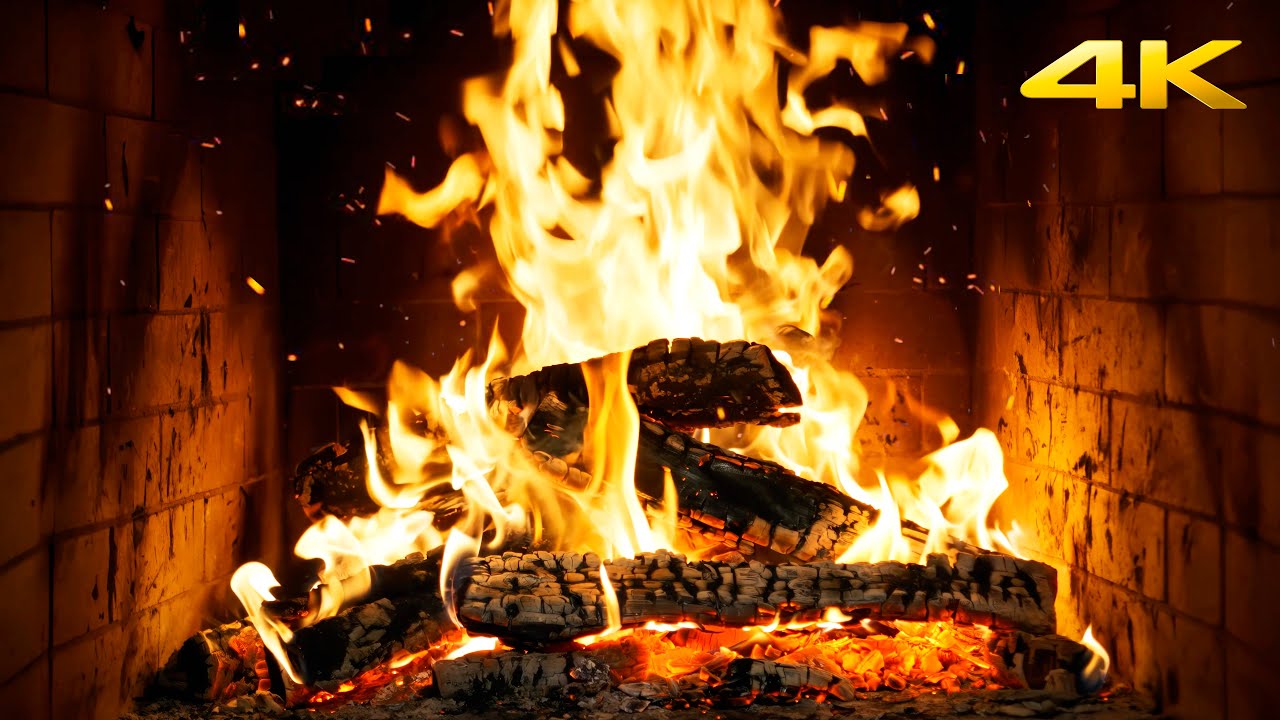 🔥 Cozy Fireplace Burn (No Music) with Real Wood Fire with Authentic Crackles for Peaceful Sleep