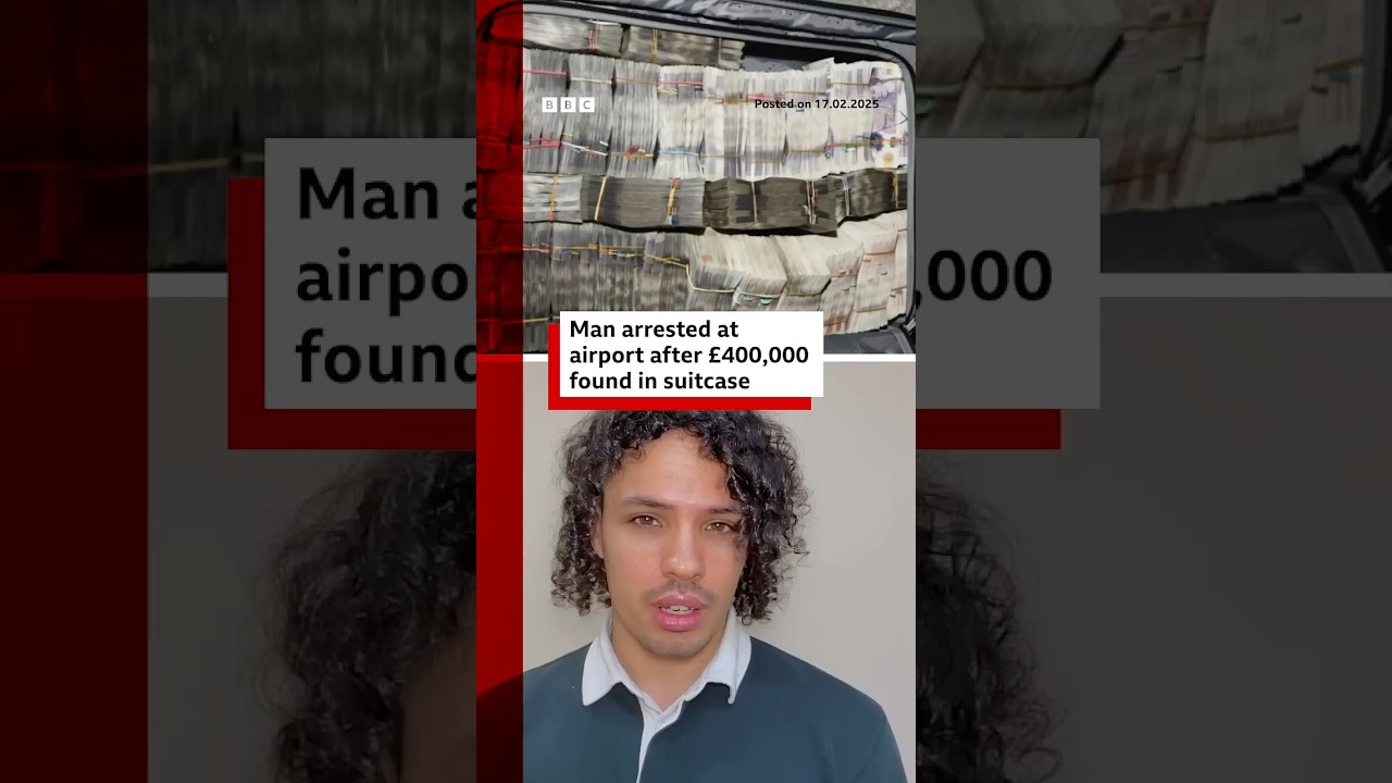 Man arrested at UK airport after £400,000 found in suitcase. #Heathrow #BBCNews