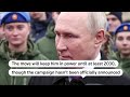 Russias Vladimir Putin to stay in power past 2024, sources say  - 01:26 min - News - Video