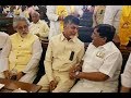 Chandrababu meets opposition leaders  in Parliament