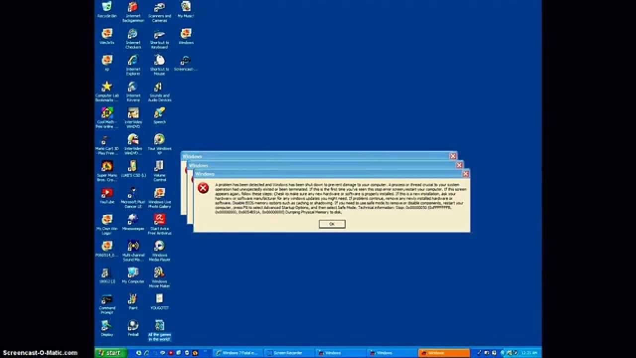 Windows XP Fatal Error - YouTube