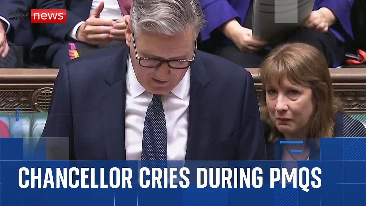 Rachel Reeves in tears during PMQs