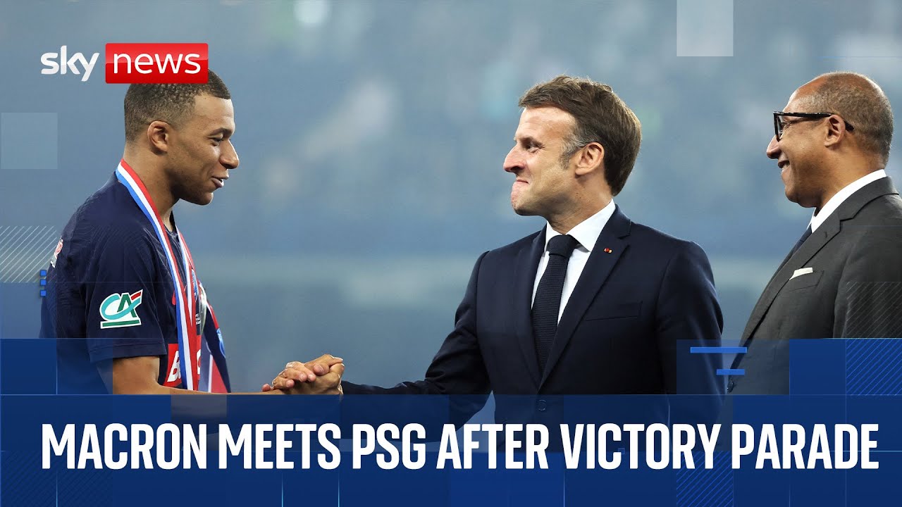 LIVE: French president Macron meets PSG team at Élysée Palace after 5-0 triumph over Inter Milan