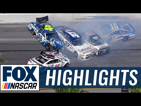 Jimmie Johnson Sets off Huge Wreck | 2017 DAYTONA 500 | NASCAR ON FOX