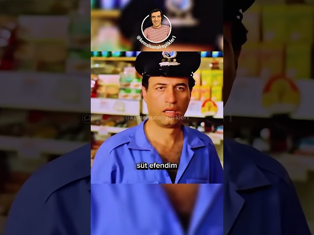 Kemal Sunal - Zabıta kıyafetleriyle bakkalı teftiş ediyor,tek bir amacı var kızının karnını doyurmak