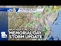 Tony updates chances for severe storms on Memorial Day in Maryland