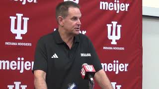 Curt Cignetti talks to media after first 2025 practice