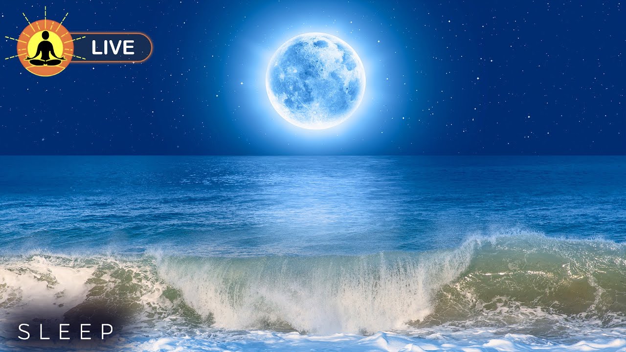 🔴 Uninterrupted Bedtime Sleep Music 24/7 - Deep Sleep Meditation Music for Relaxation | Ocean Waves
