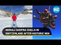 Viral video: Neeraj Chopra displays skydiving skill in Switzerland; Internet loved it