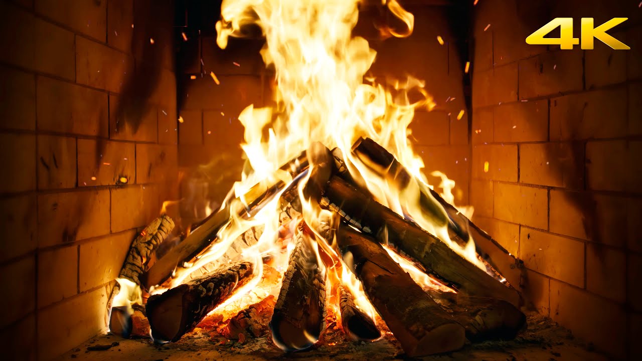 🔥 Cozy Nights by the Fireplace with Tranquil Fire Glow & Rustling Flames for Quiet Winter Days