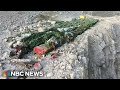 Drone video shows people trapped on mountain after Taiwan earthquake