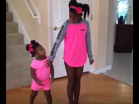 Girl wants solo dance, but baby sister steals the show!