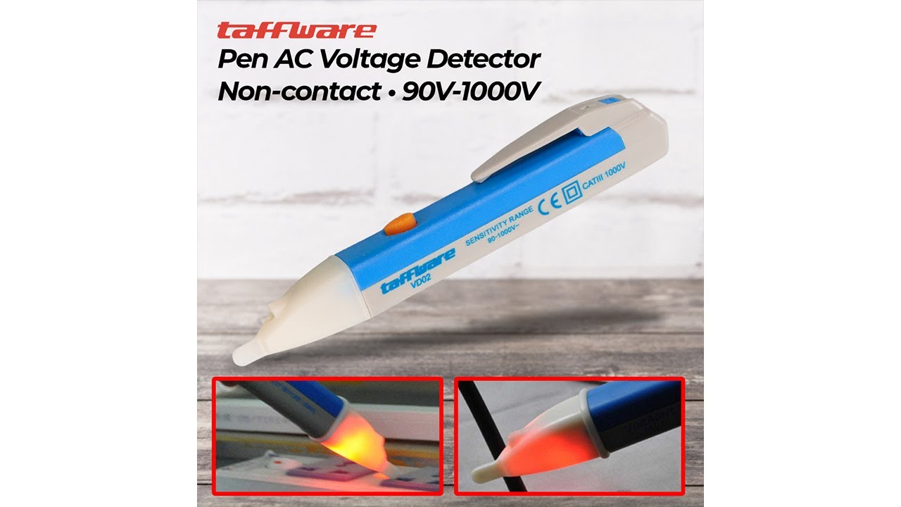 Pratinjau video produk Taffware Tespen Non-contact AC Voltage Alert Detector 90-1000V - VD02