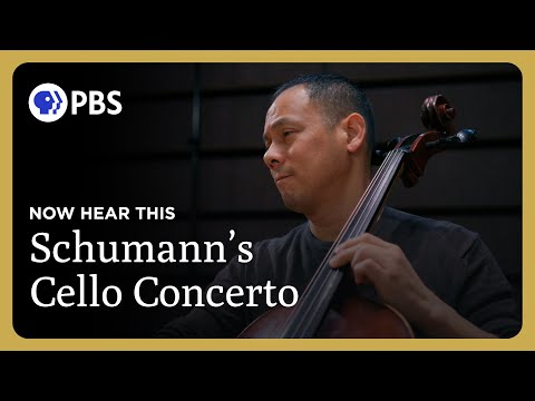 In episode two of Season four of Great Performances NOW HEAR THIS on PBS, Bion Tsang and the Royal Scottish National Orchestra perform an excerpt of the second movement of Schumann's Cello Concerto.