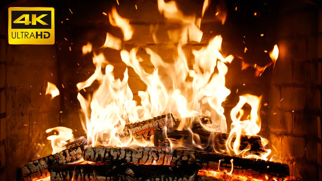 🔥 Soothing Emberlight Fireplace (12 HOURS) with Natural Fire Sounds and Flickering Light for Quiet