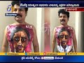 Watch: Hardcore fan- Teacher Draws KCR Picture on his Body