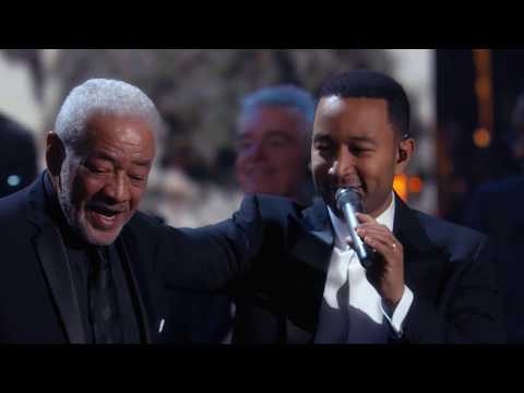 Bill Withers, Stevie Wonder, John Legend perform "Lean On Me" at the 2015 Induction Ceremony