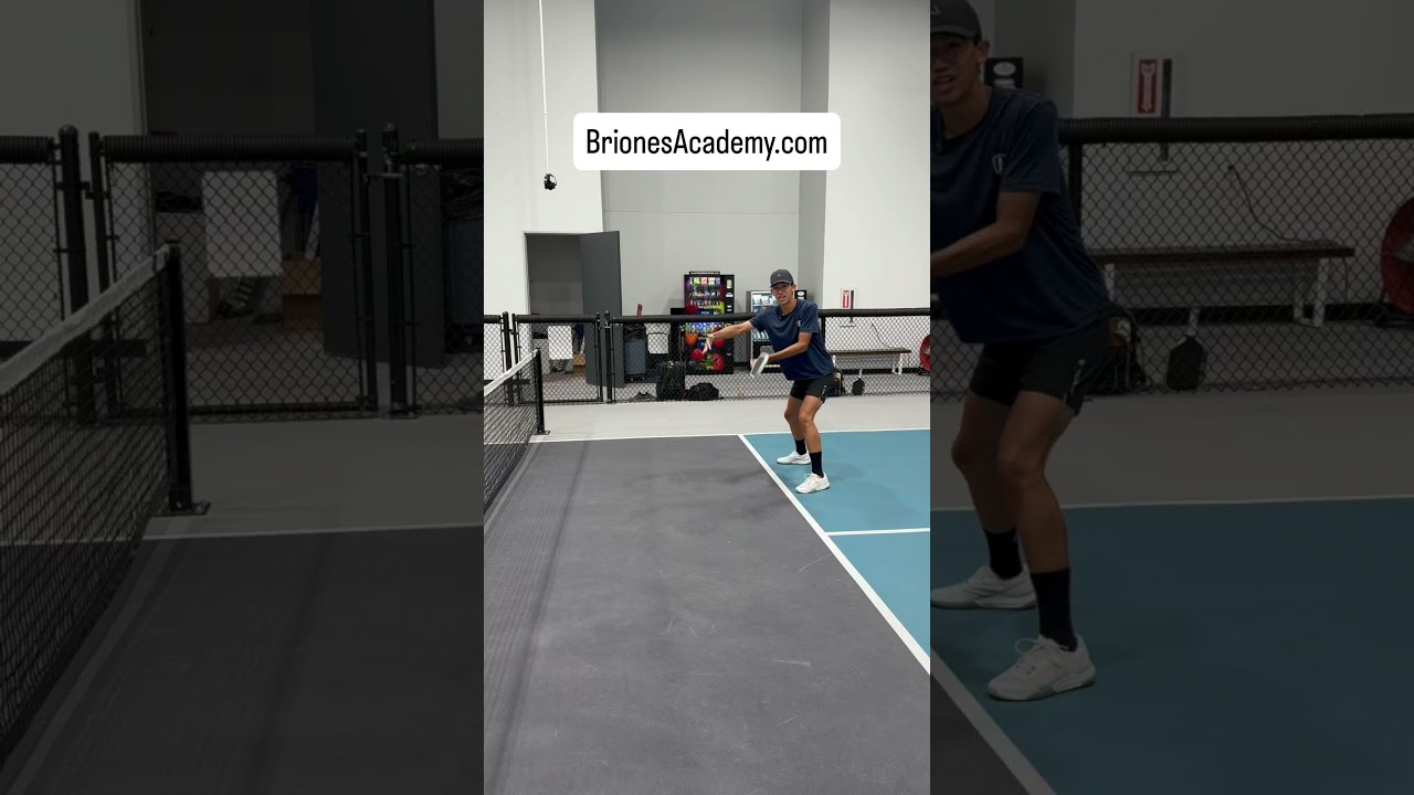 Coach Sammy showing us how to hit the backhand roll! Train with us at Briones Pickleball Academy!