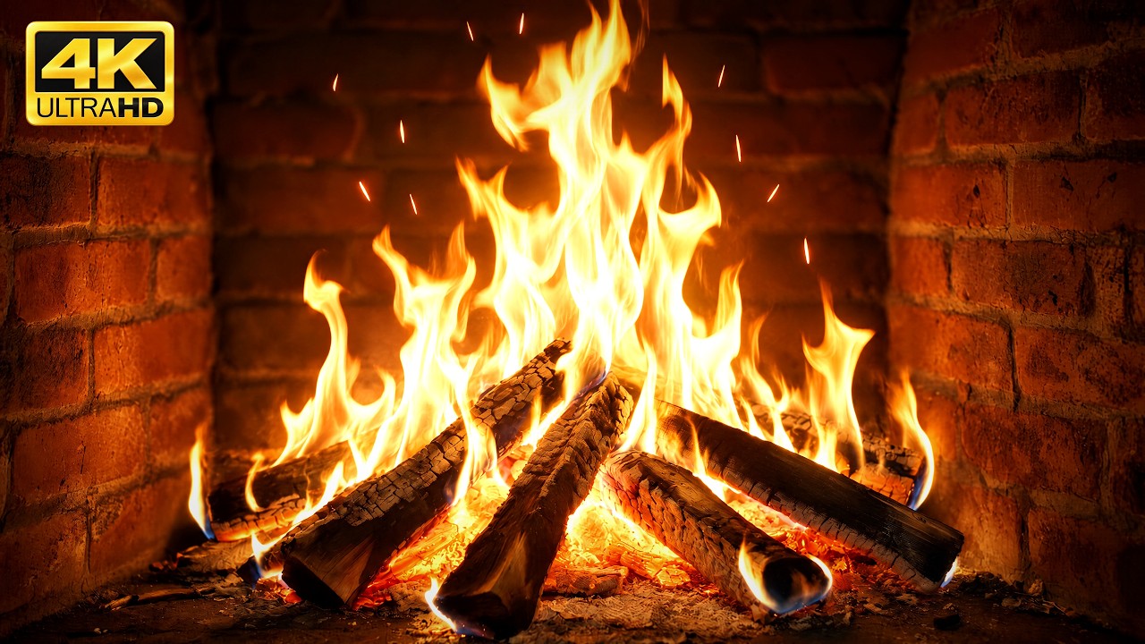 🔥 Fireplace Nights (No Music) with SMOLDERING EMBERS AND GENTLE WOOD CRACKLES for Evening Comfort