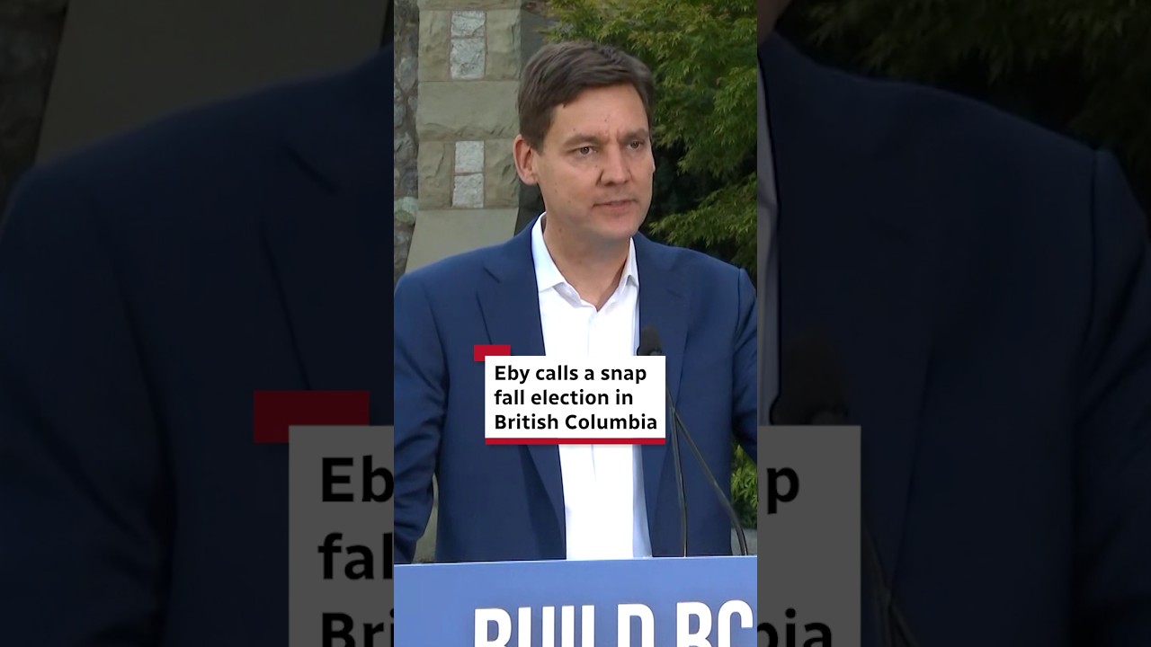 Eby calls a snap fall election in British Columbia