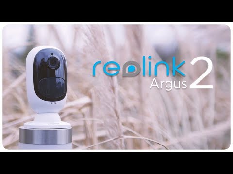 video Reolink Argus 2 Überwachungskamera Aussen WLAN mit Akku, kabellose WiFi IP Kamera 1080p HD mit PIR-Bewegungsmelder, SD-Kartenslot, 2-Wege-Audio und Sternenlicht-Nachtsicht.