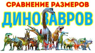 Сравнение размеров самых больших и самых маленьких динозавров
