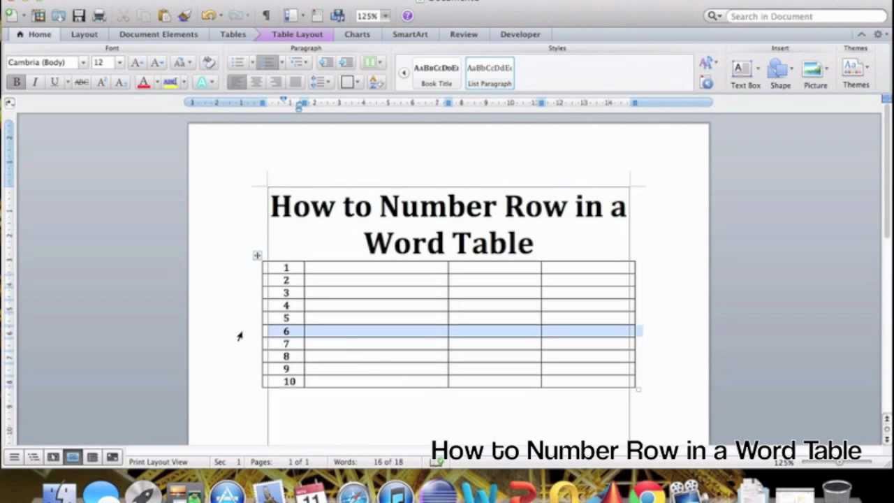 how-to-add-row-number-to-microsoft-word-table-youtube