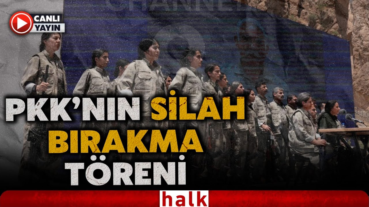 #CANLI | Terör örgütü PKK'lı bir grubun silah bırakma töreni