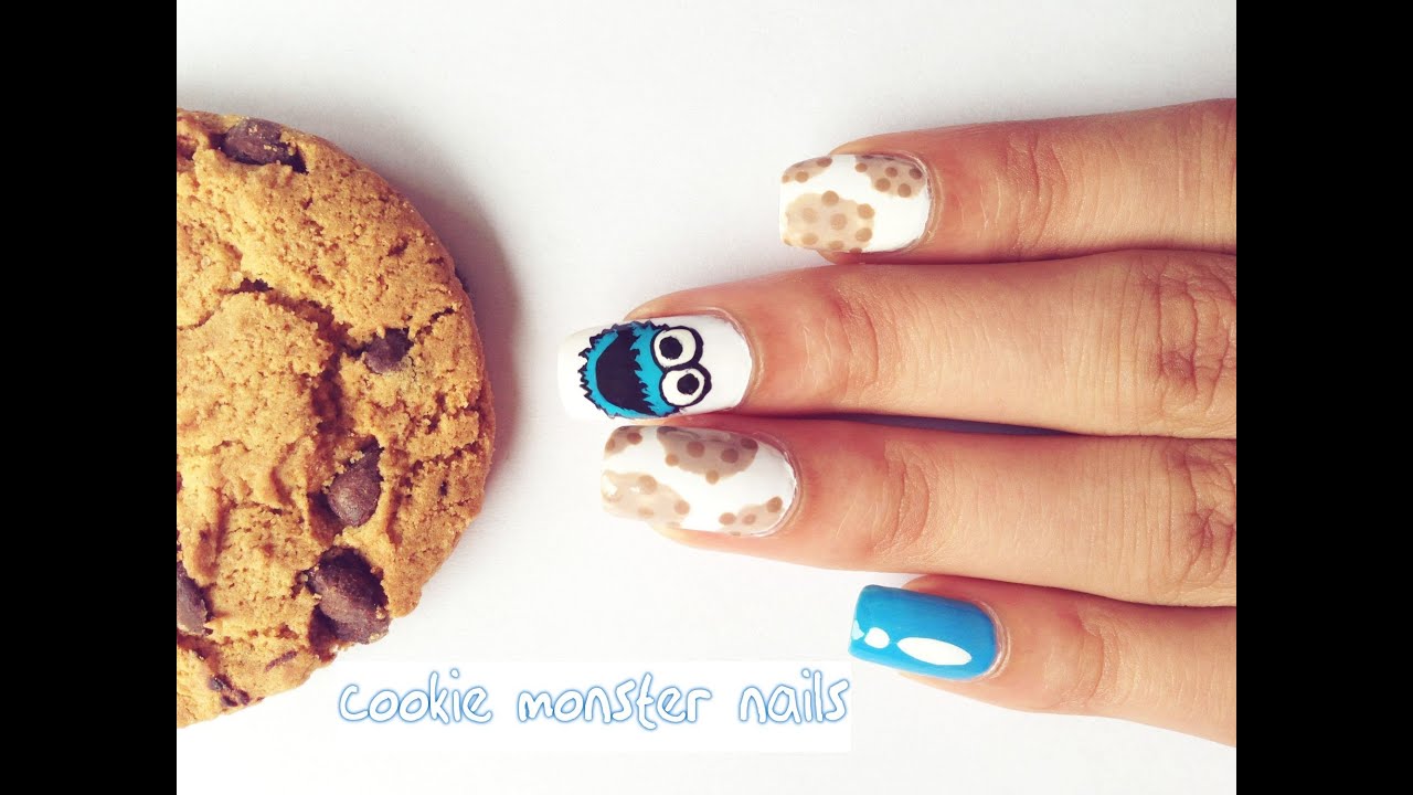 Easy Cookie Monster Nail Art Design Tutorial Youtube