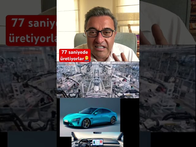 Xiaomi 77 saniyede Su7 modelini üretiyor. Fiyatı 30 bin dolar.1 milyon km motor garantisiyle #xiaomi