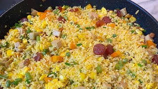 Làm Cơm chiên dương châu  của bếp nhà Trúc! Nguyên liệu ở phần mô tả bên dưới!
